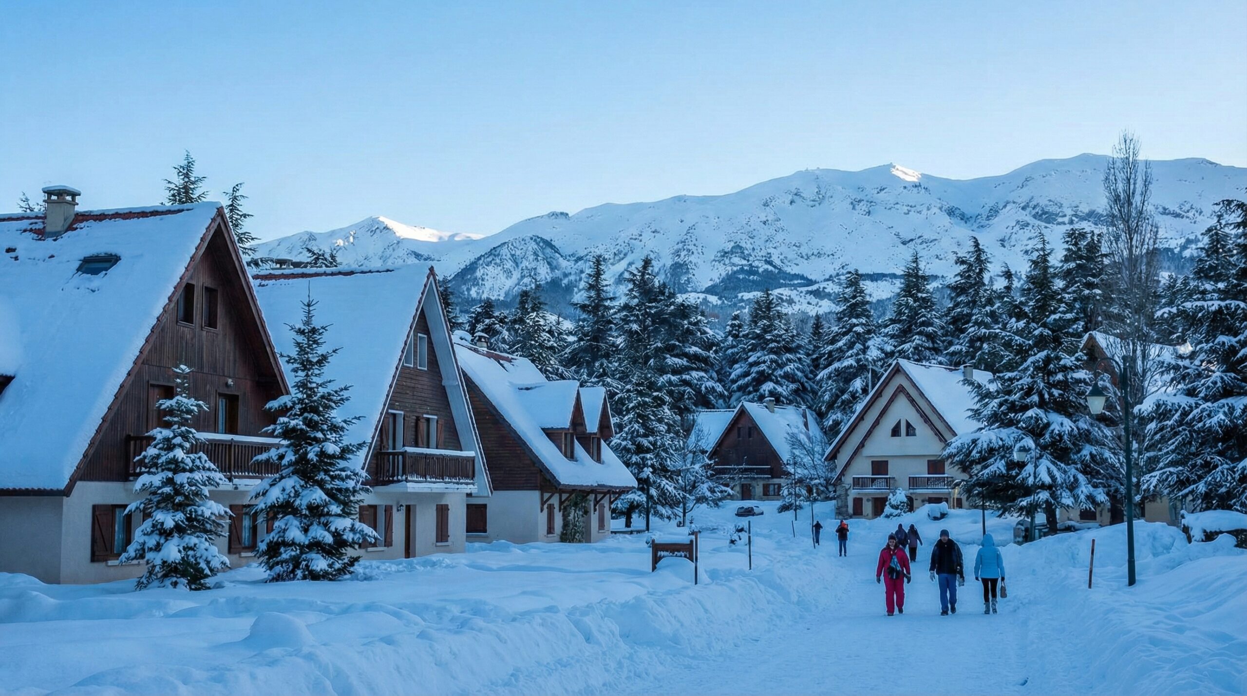 Snowy landscape in Ifrane, Morocco, showcasing winter tourism spots