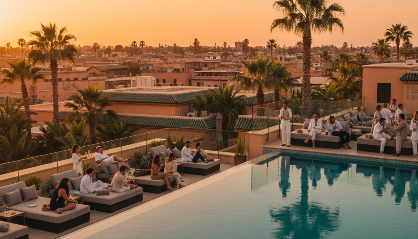Luxury pool scene during Marrakech Summer Travel 2026