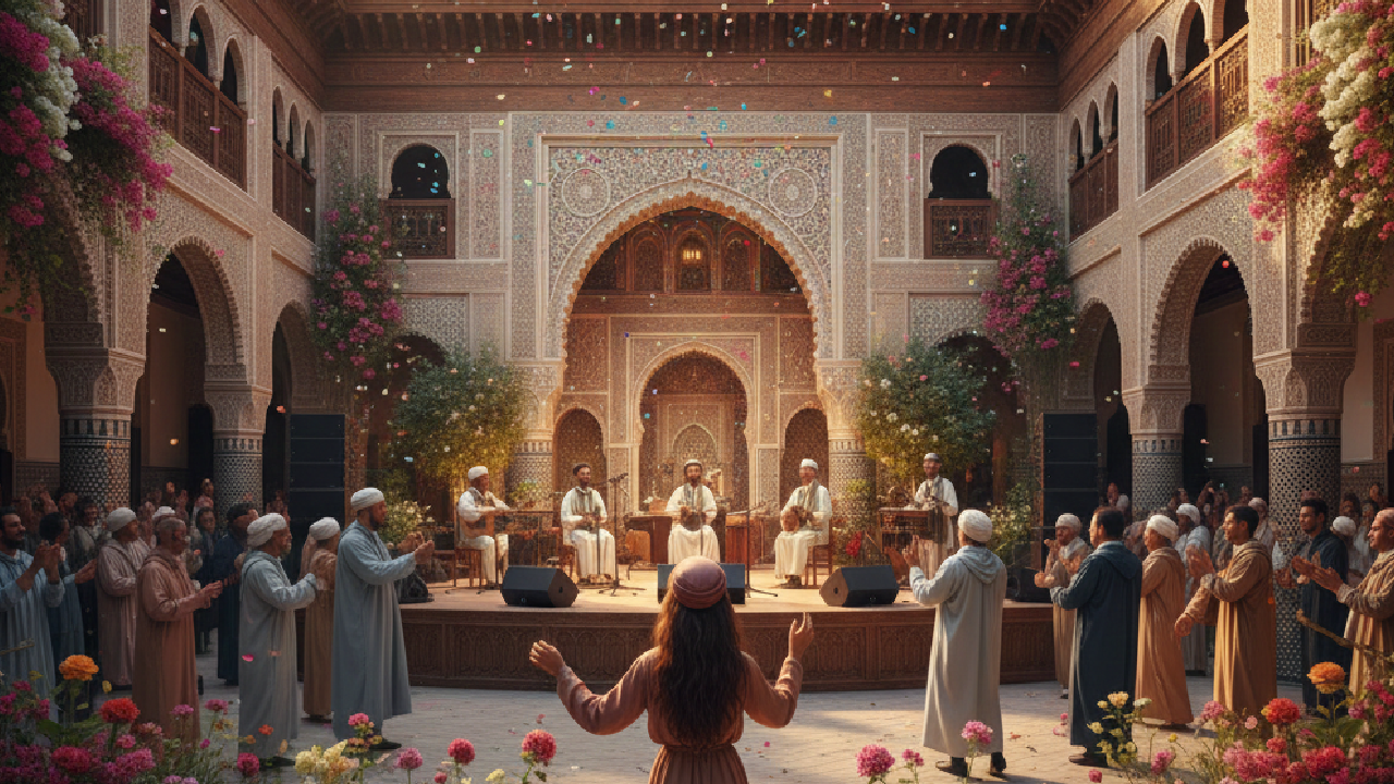 Outdoor cultural festival during Morocco events April 2026