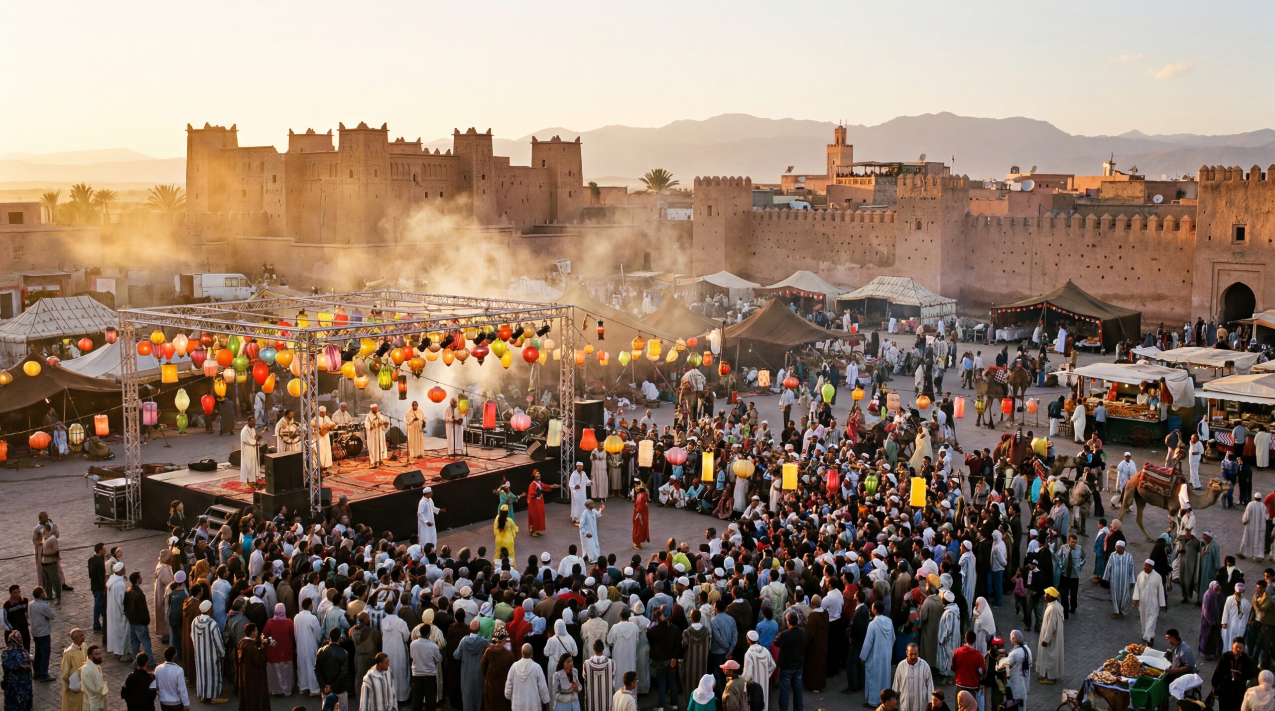 Crowd enjoying outdoor festival during Morocco events March 2026