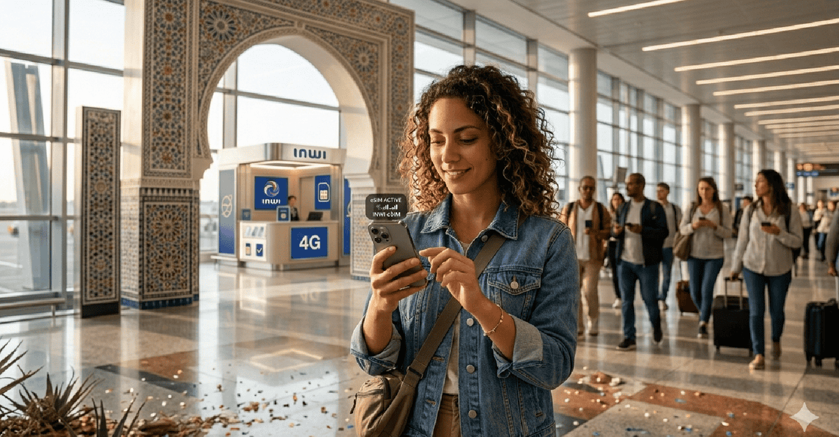 Traveler activating eSIM Morocco 2026