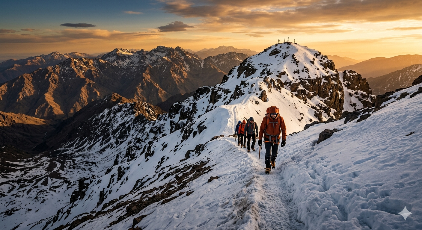Toubkal Summit trekking Morocco 2026