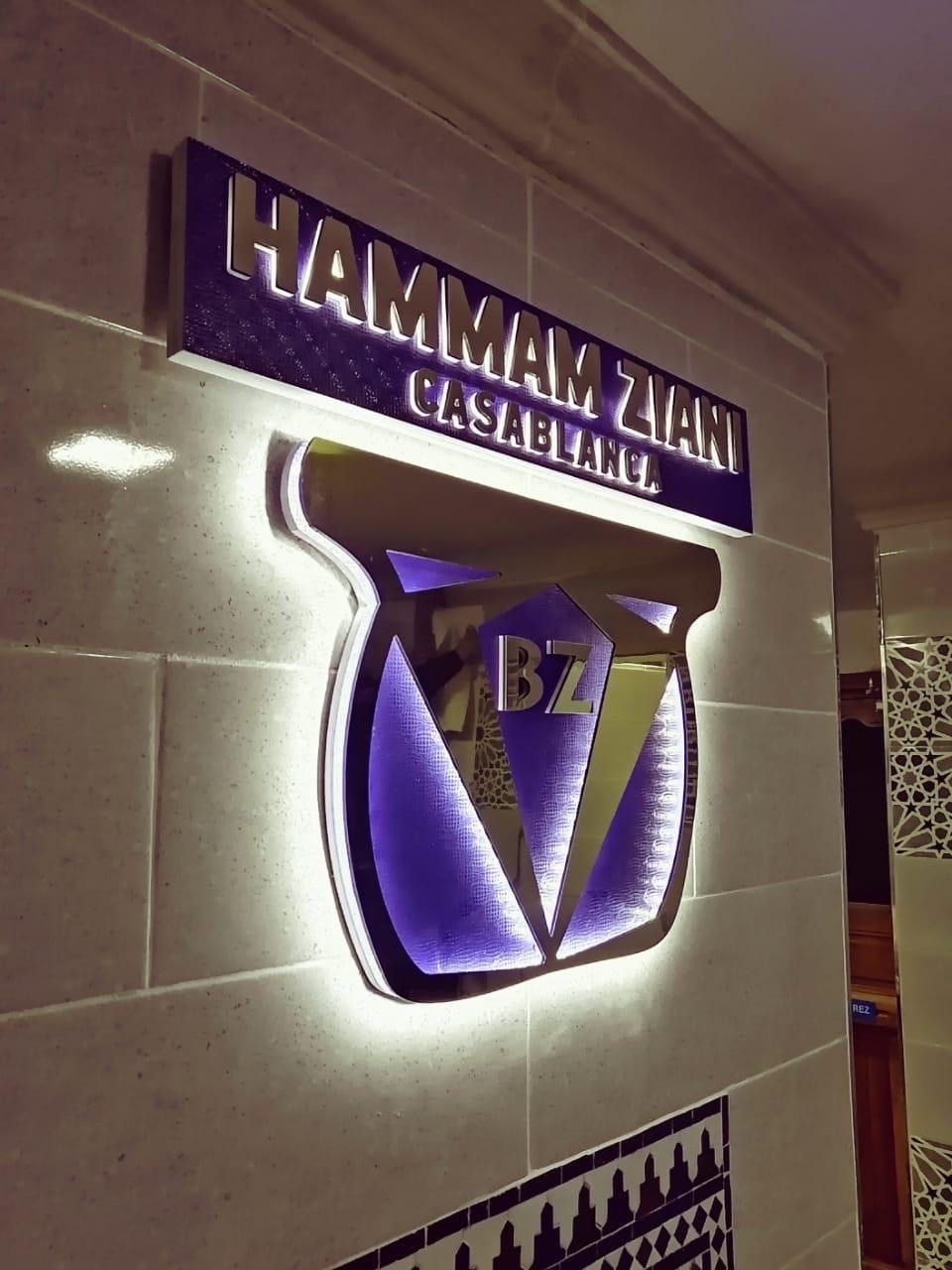 Hammam Ziani Casablanca entrance sign